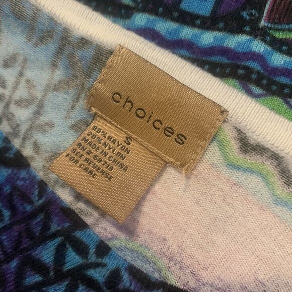 Choices. Size Small. Beaded Embellished Rayon/Nylon. 3/4 Sleeve. Pullover. B79 - Picture 6 of 6